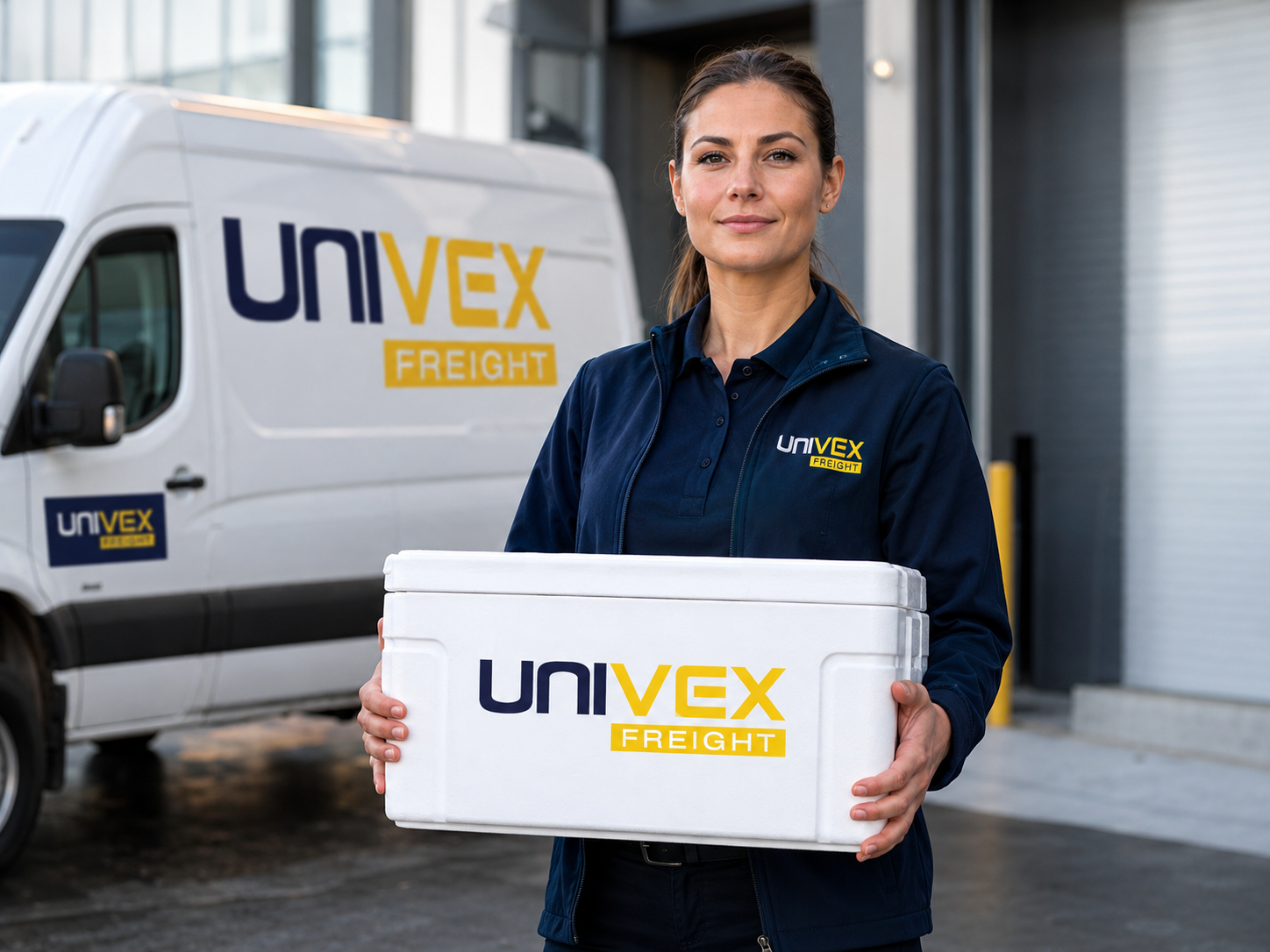 Operatore Univex Freight con tablet